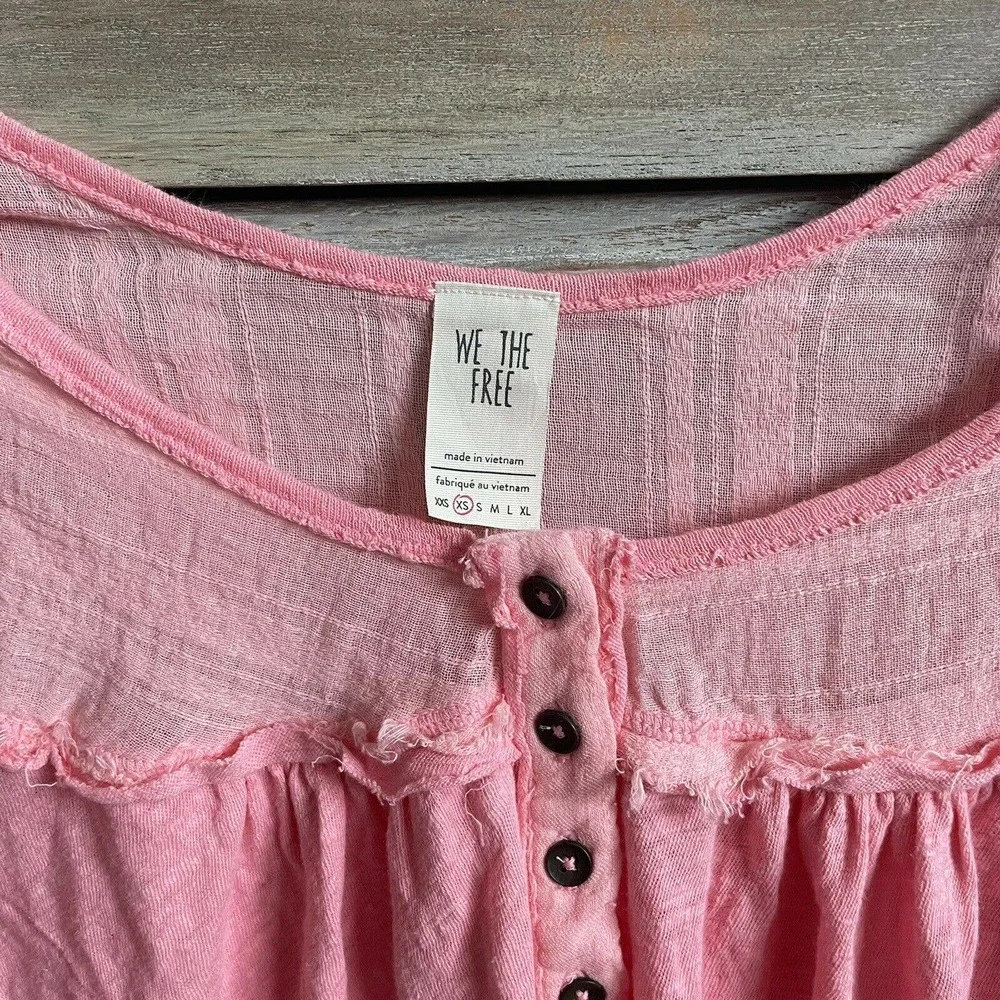 NEW NWT Free People We The Free Down Under Oversized Linen Henley Top Shirt - Picture 5 of 5